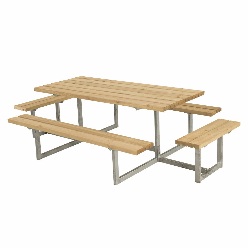 Grundbænkesæt med to påbygninger i ThermoWood træ, 260 cm
