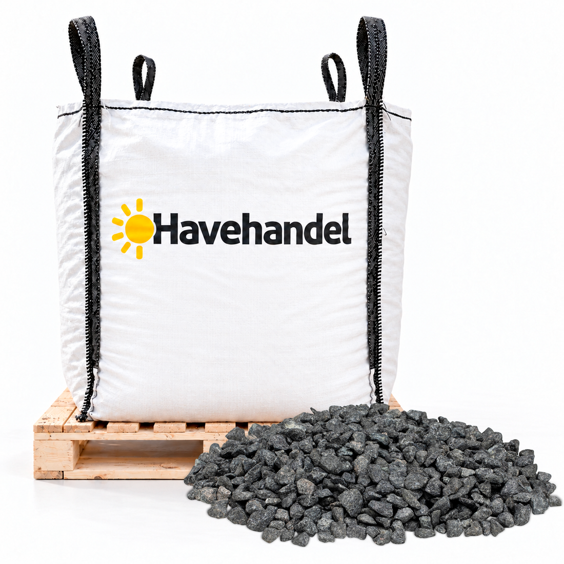 8-11 mm sorte granitskærver fra havehandel