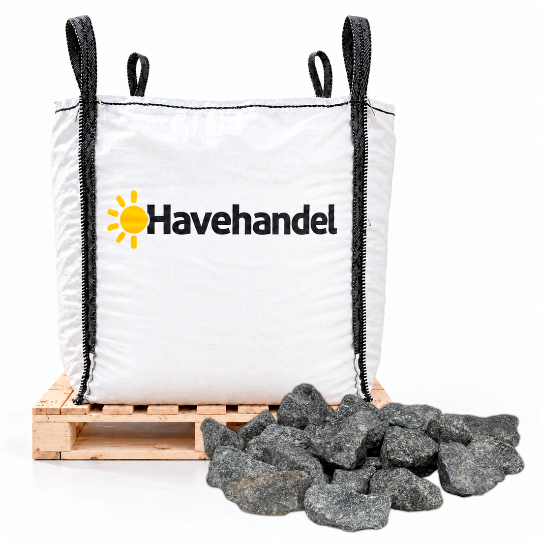 32-64 mm sorte granitskærver havehandel