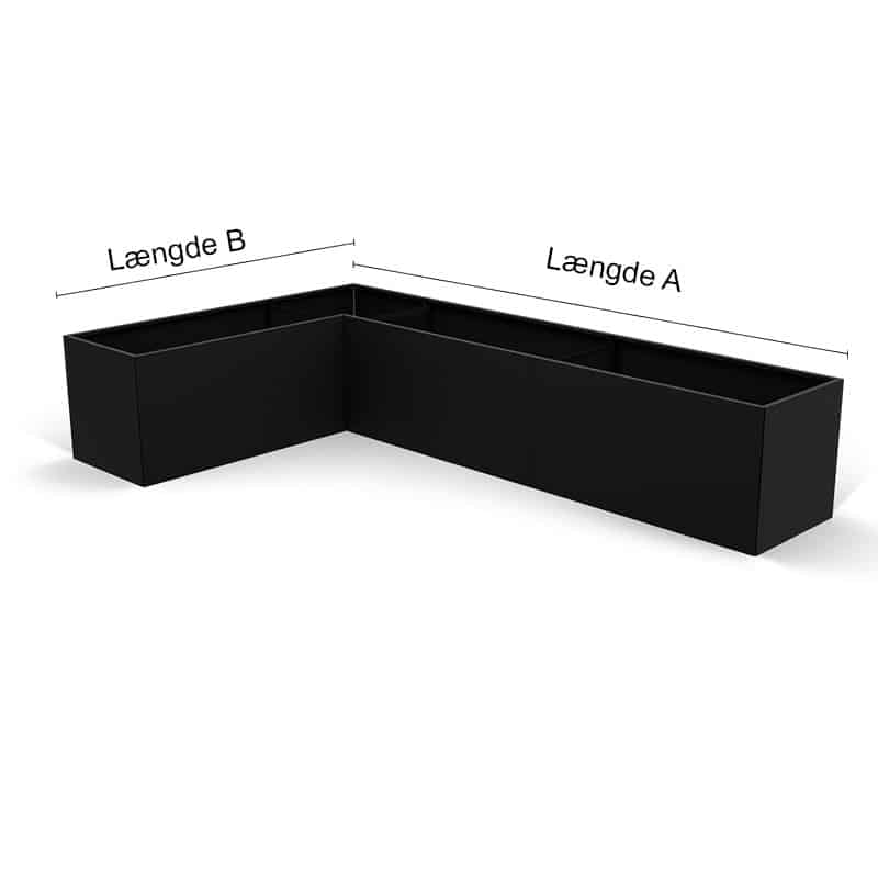 THOR Vinkel Højbed Black Steel H:80