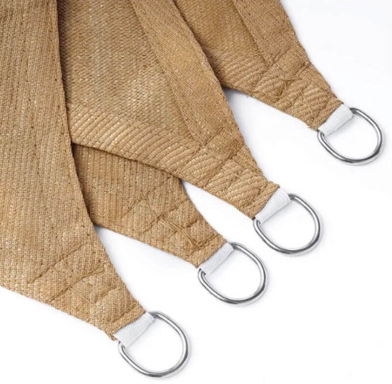 Solsejl trekantet, beige 3,6 x 3,6 meter