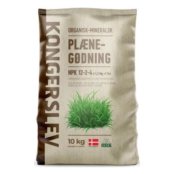 Delorganisk plænegødning 10 kg NPK 12-2-4 +Mg +Fe