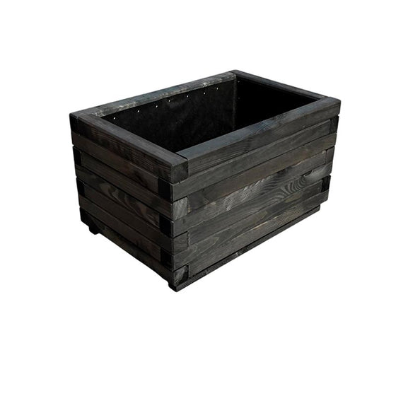 Massiv plantekasse, sort, 60 x 40 x 35 cm
