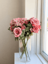 Kunstig blomsterbuket - Dusty Rose Red