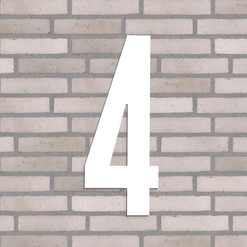 hvidt husnummer 4