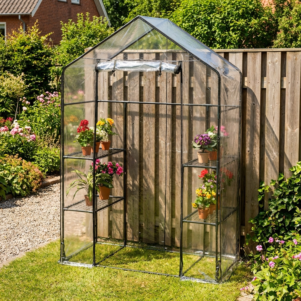 Drivhus i plast 143 x 73 x 195 cm