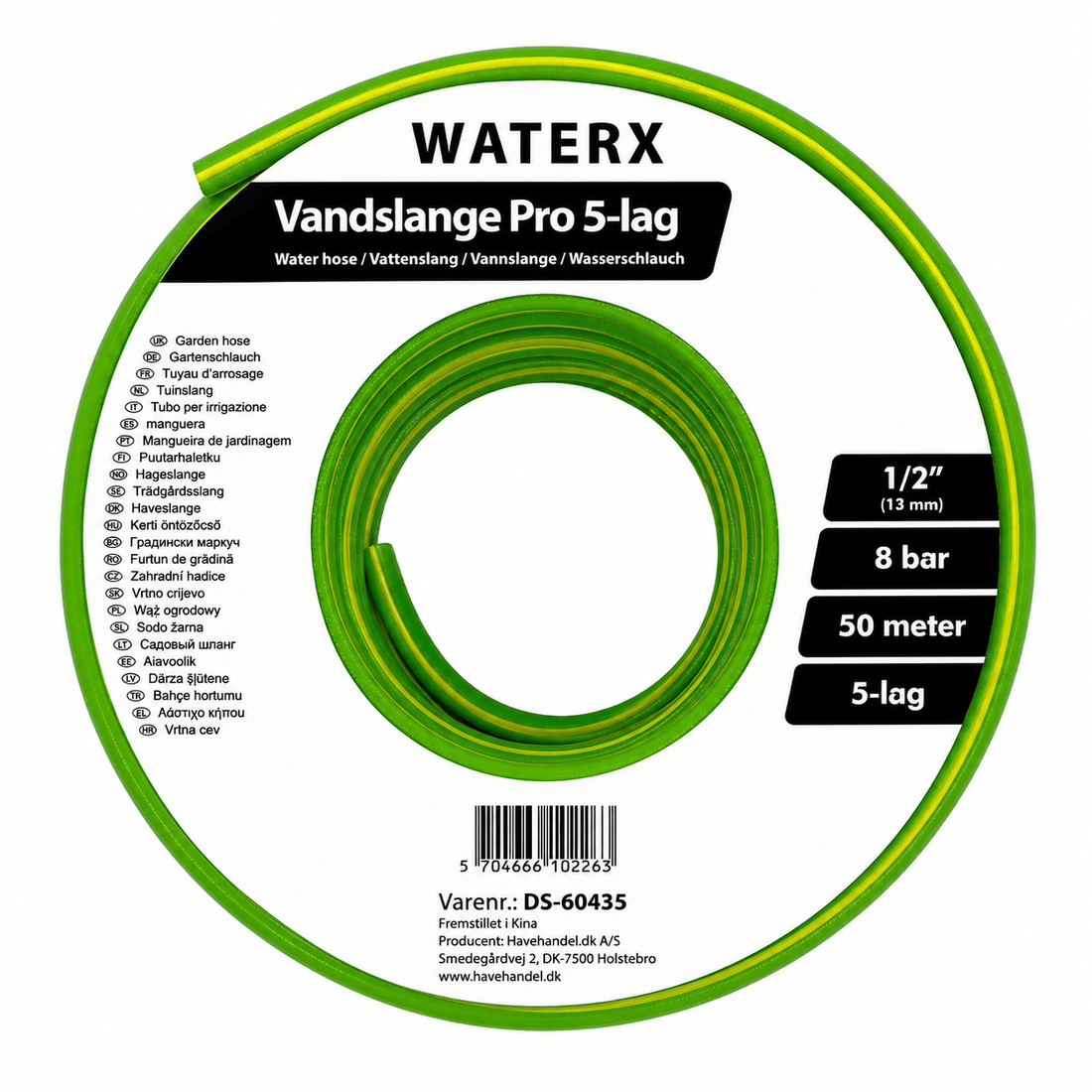 WaterX PRO 5-lags vandslange 50 meter