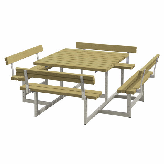 Picnic Bord-/Bænkesæt med 4 Ryglæn - 224 cm - Trykimprægneret