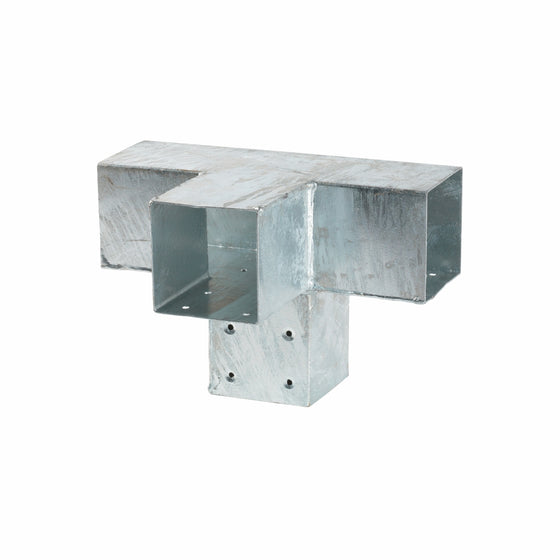 Cubic forlængerbeslag dobbelt til 9×9 cm stolper i metal med monteringsplade