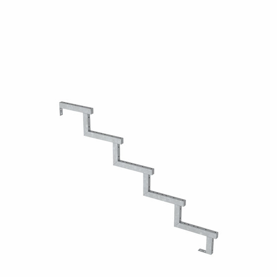 34,2° Trappevange med beslag, 5 trin, trindybde 28 cm dimensionstegning