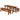 Grundmalet teak bordplanke 177 cm med beslag og kanter