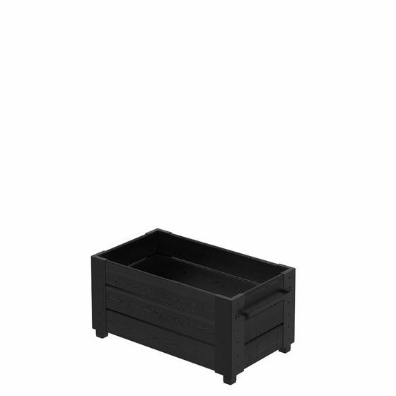Sort blomsterkasse med fødder, 87×50×42 cm, justerbare monteringsskruer