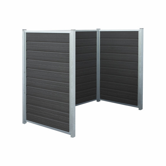 Renovationsskjul Artura med stålstolper til nedstøbning, galvaniserede stolper med beslag