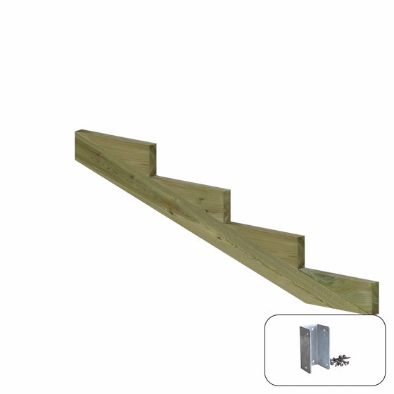 Trappevange med beslag, 4 trin, trindybde 39 cm