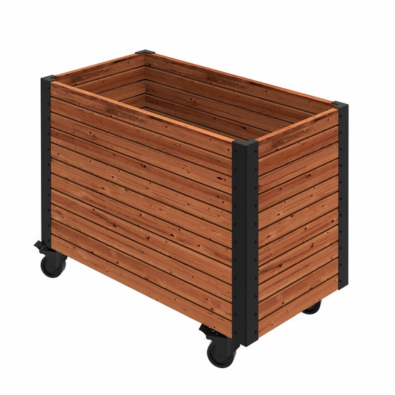 Cubic Living plantekasse i ThermoWood med hjul, 87×47×65,5 cm