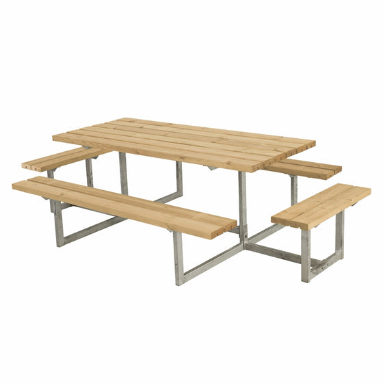Grundbænkesæt med to påbygninger i ThermoWood træ, 260 cm