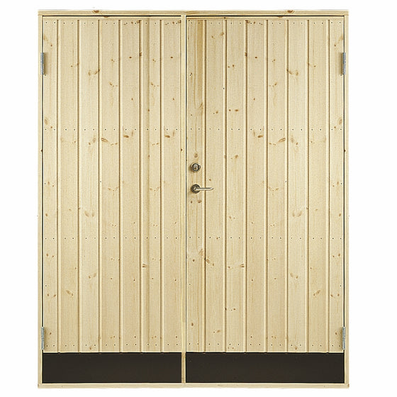Dobbelt udhusdør panel med karm, mål 151,2×187,8 cm