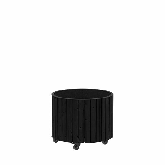 Circle plantekasse med riller, rund top, Ø55 × 45 cm, set forfra