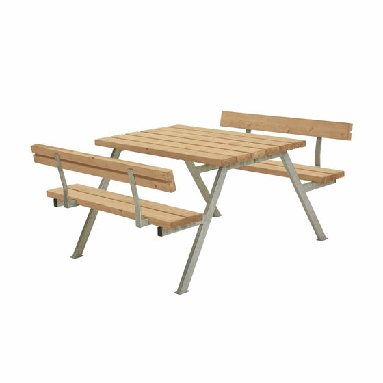 Alpha Bord-/Bænkesæt med 2 Ryglæn - 118 cm - ThermoWood®