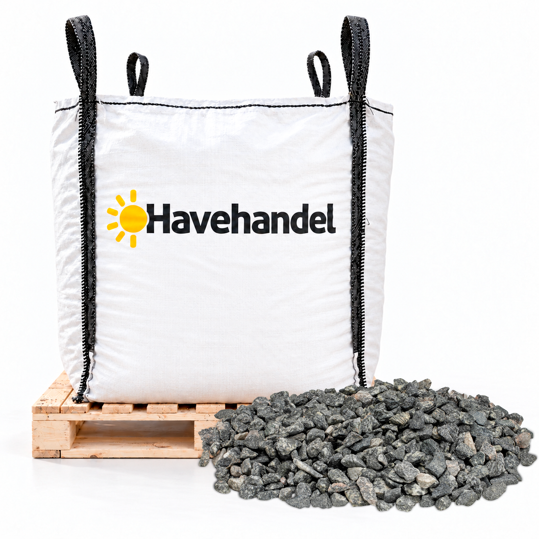 bigbag med grå 8-11 mm granitskærver fra havehandel.dk