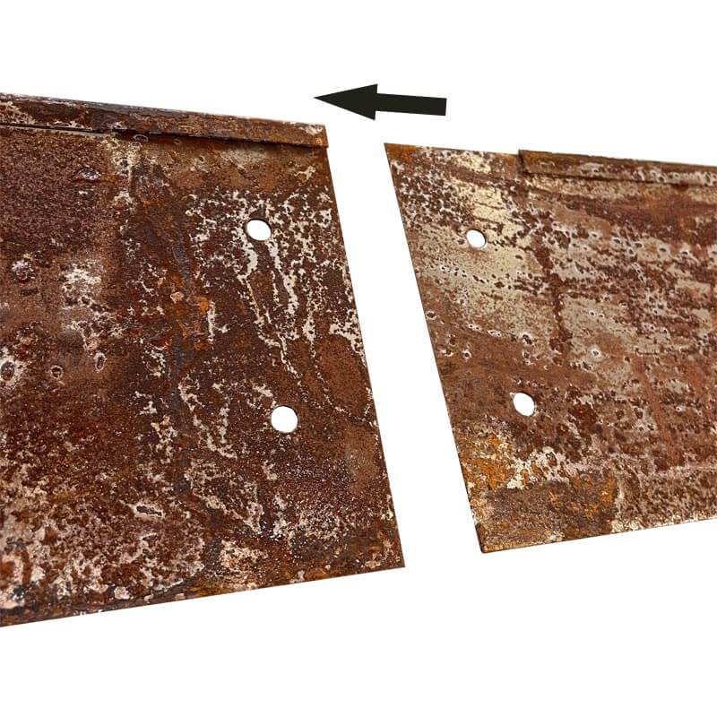 Græskant i råjern H: 24, L: 120 cm.