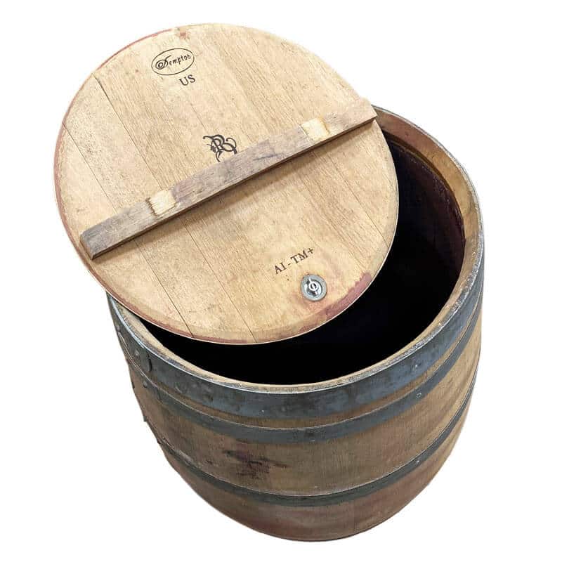 Brugt vintønde med låg, 225 liter