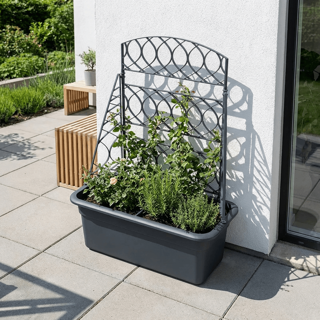 Plantekasse med espalier i plast 58 x 29 x 78 cm