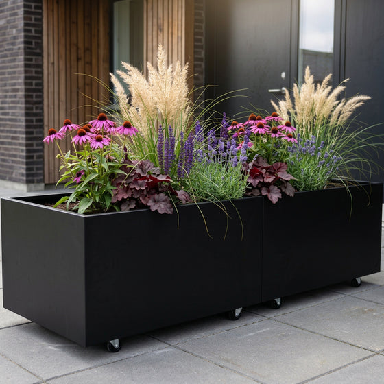 THOR Plantekasse på hjul 160 x 60 x 40 - Black Steel