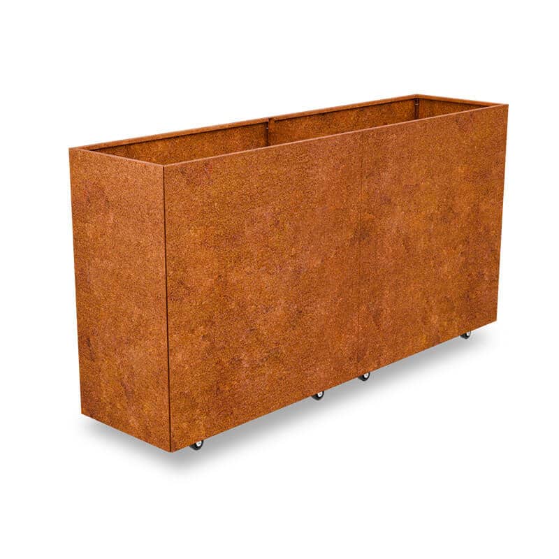 THOR Plantekasse på hjul 160 x 40 x 80 - Cortenstål