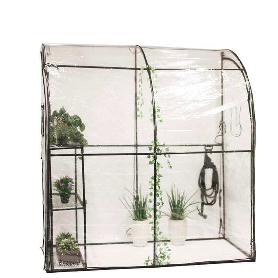 Vægdrivhus i plast 200 x 100 x 215 cm