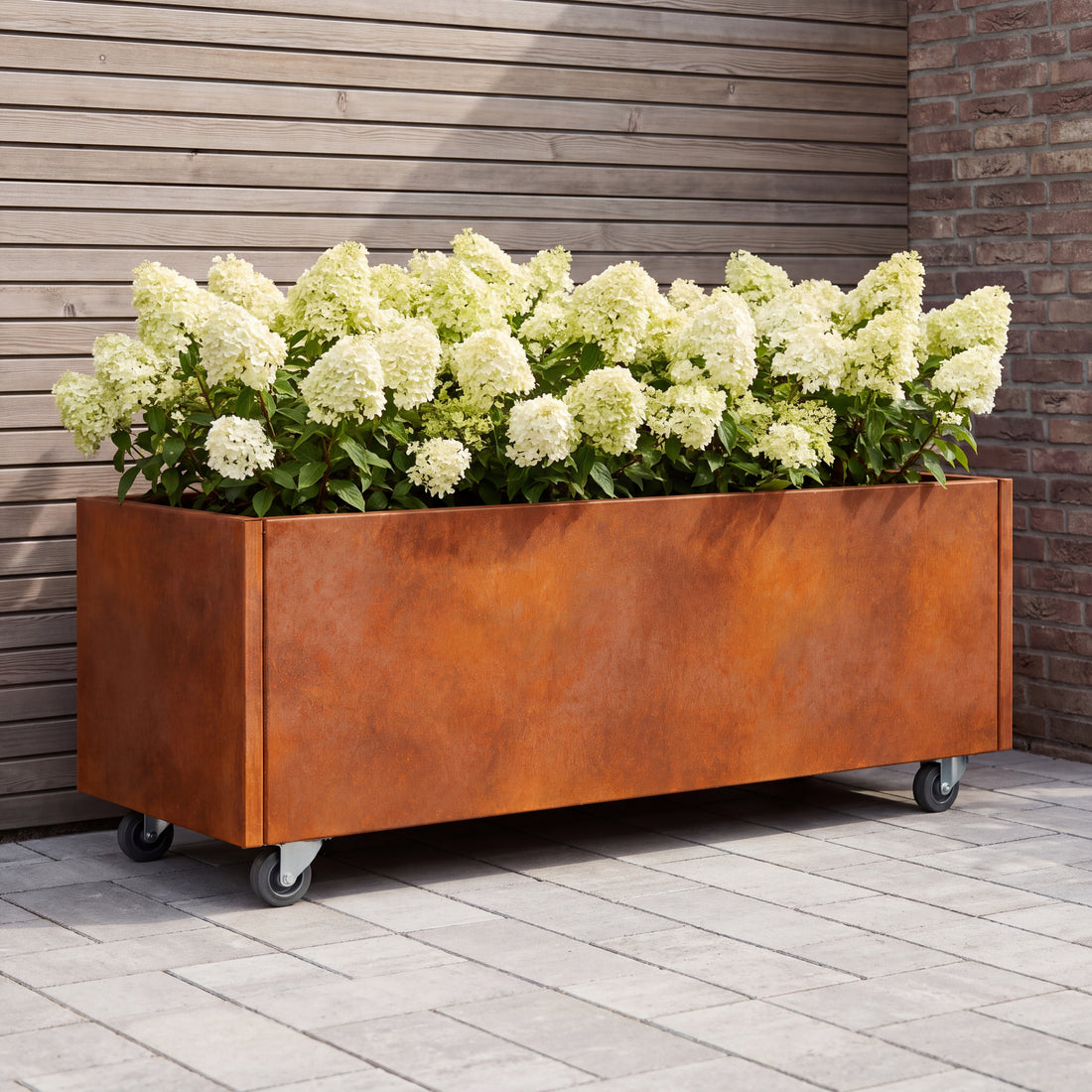 ODIN Plantekasse med hjul i cortenstål H:40 - Flere varianter