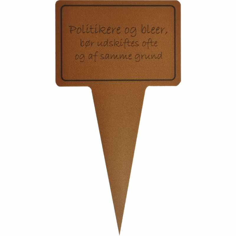 sjovt planteskilt - politikere og bleer