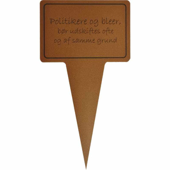sjovt planteskilt - politikere og bleer