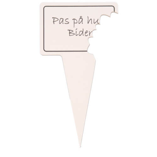 Planteskilt - pas på hunden bider