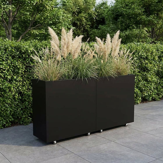 THOR Plantekasse på hjul 160 x 40 x 80 - Black Steel