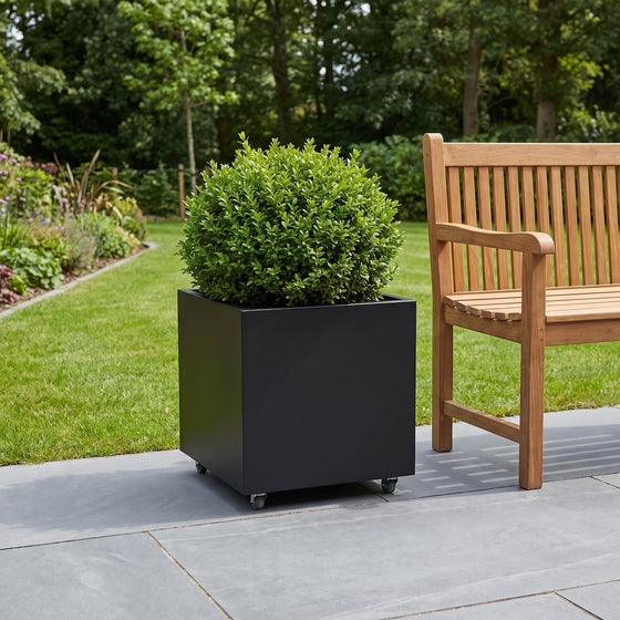 THOR Plantekasse på hjul 40 x 40 x 40 - Black Steel