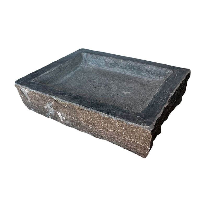 Fuglebad rektangulær mørk granit 30x25 cm