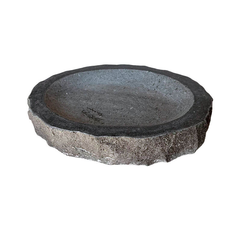 Fuglebad oval mørk granit 30x25 cm