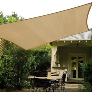 Solsejl firkantet beige